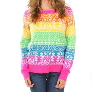 Tipsy Elves Rainbow Holiday Xmas Sweater Medium